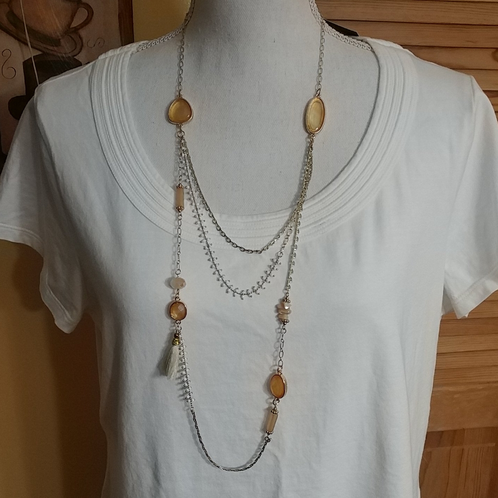 Nwt Designer Layered Goldtone Necklace By Ballet